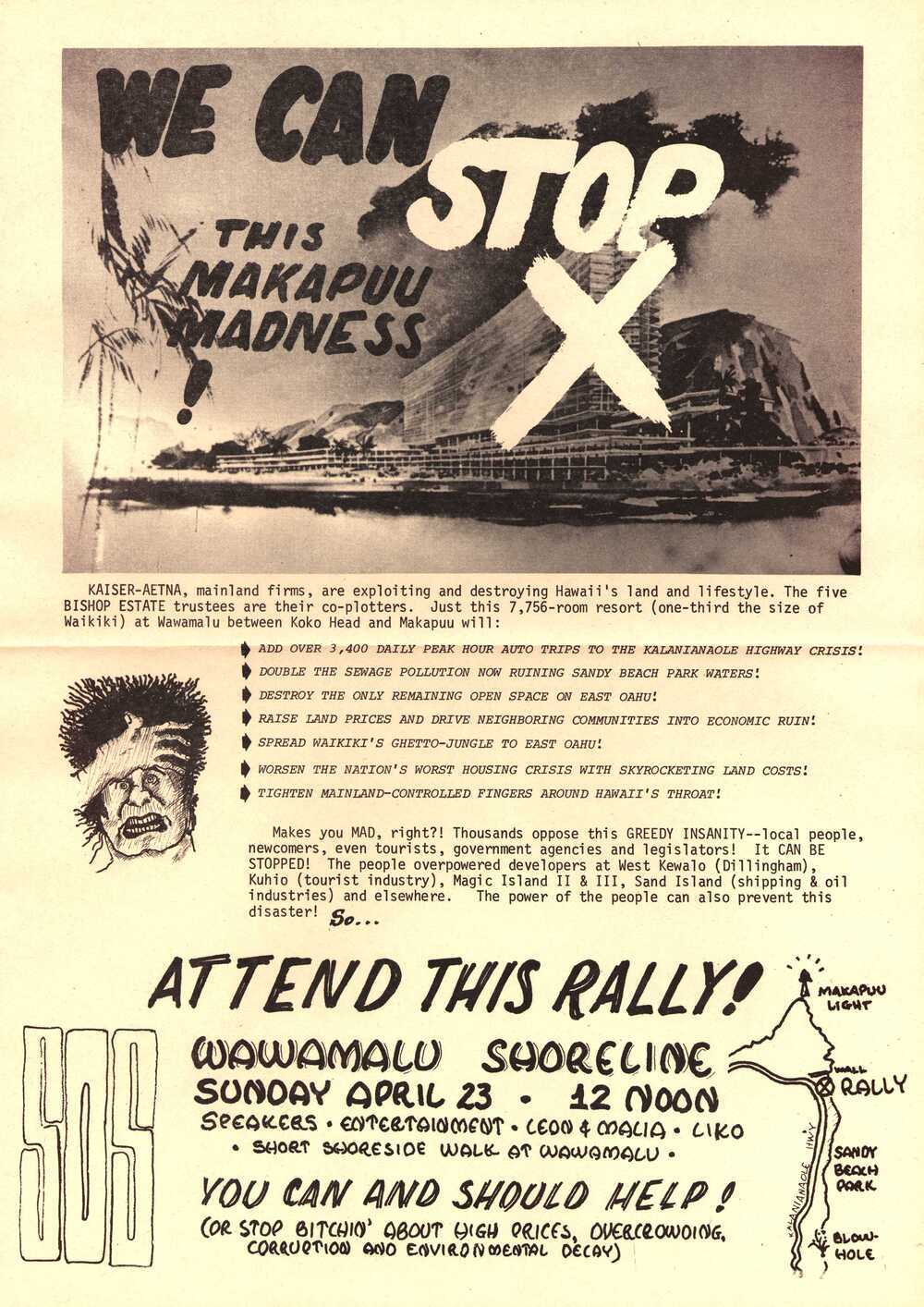  John Kelly, "We can stop this Makapuu madness!" (c. 1970)