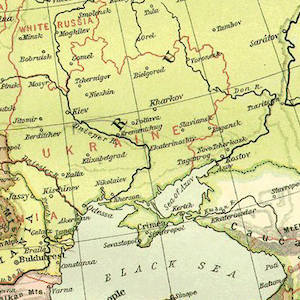 Inset of Ukraine from larger map of 1918 Europe