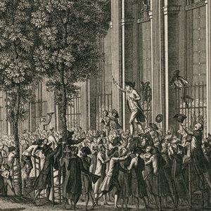 Thumbnail of drawing of man giving a speech for a crowd 