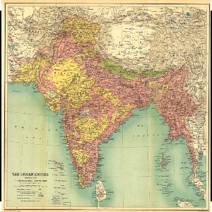 A 1909 map of India
