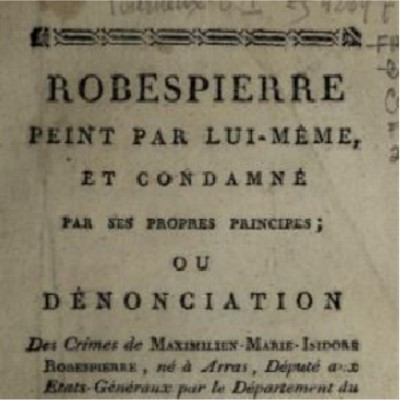 Title page of a French pamphlet