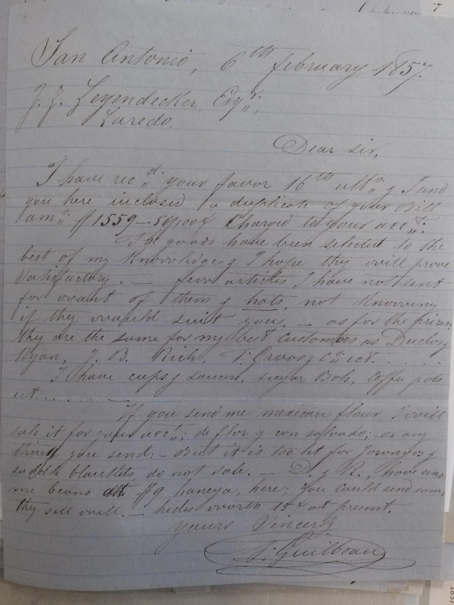 Image of a handwritten letter. Transcription below