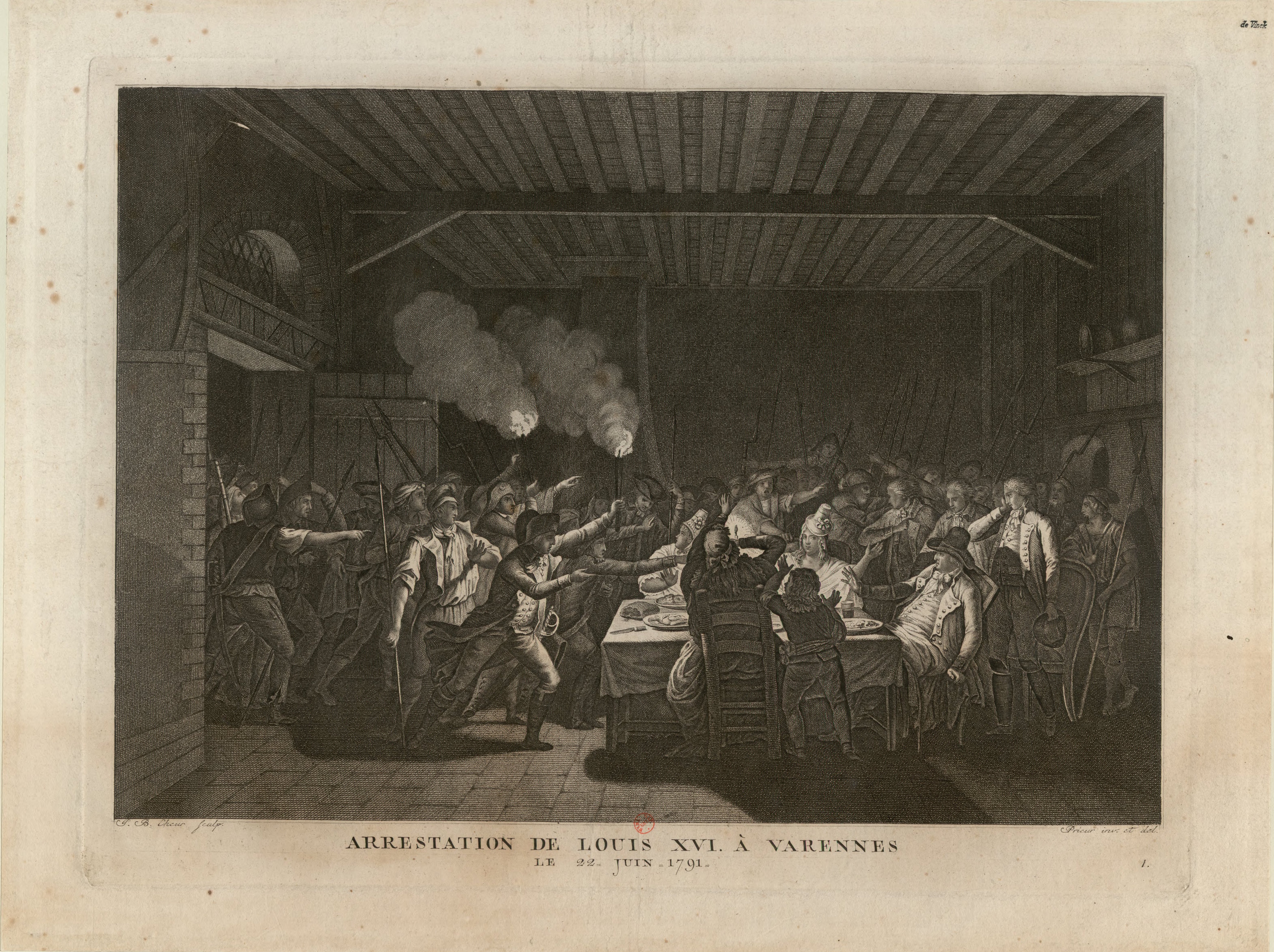 Print of angry crowd of revolutionaries