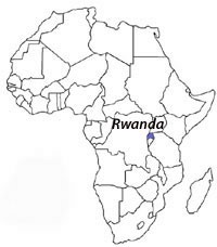 A map of the African continent with Rwanda highlighted